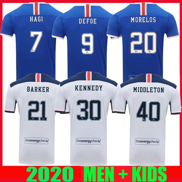 

men + kids 20 21 рейнджерс футбол джерси 2020 2021 главная jack морелос dorrans футбольные майки тавернье девис kent away футбол униформа гл, Black