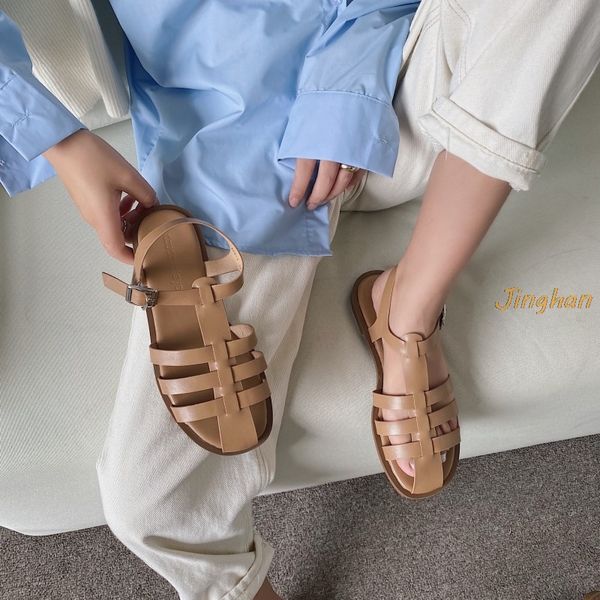 

2020 summer female sandal comfort shoes women breathable closed toe sandals ladies comfort retro gladiator women's sandals, Black