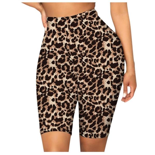 

yoga outfits women sports shorts fit tight high waist elastic short women's leopard fitness push up #bl3, White;red