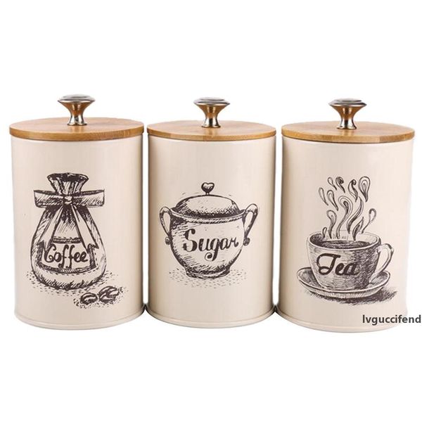 

canisters set dry food storage container for kitchen counter, tea sugar t200507