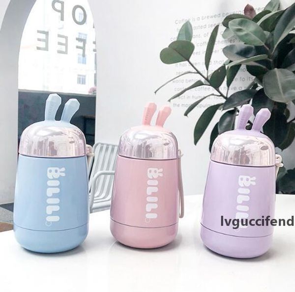 

cartoon rabbit ears stainless steel thermos cup portable outdoor sports handy water cup for boys and girls students