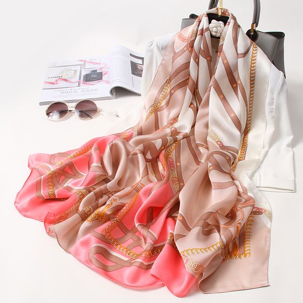 

100% silk scarf women echarpe brand new 2021 hangzhou silk shawls and wraps for ladies printed foulard natural pure silk scarves t200729, Blue;gray