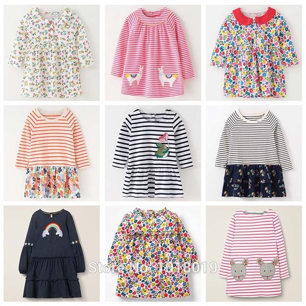 

girl's dresses 2021 baby girl 100% cotton autumn clothes long sleeve children clothing girls spring print dress 1-7y, Red;yellow