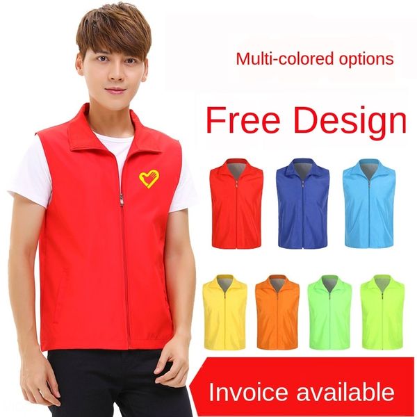 

wuf3l volunteer men's advertising cultural activity printing shirt vestvolunteer vest men's advertising cultural activity shirt ve, Black;white