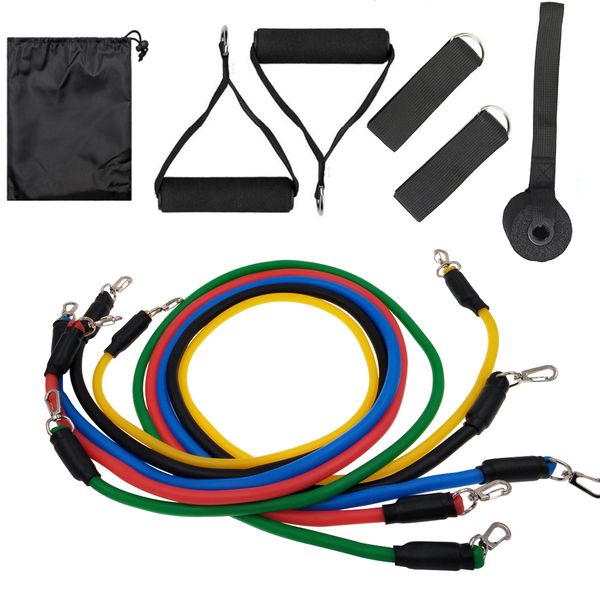 

11pcs/set latex tubes resistance bands home gym strength training pull rope yoga tension band fitness equipment