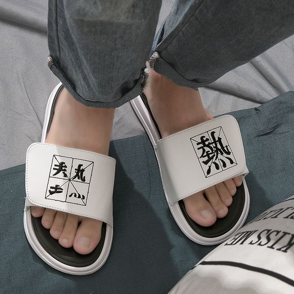

2020 new open toe sandals men's slippers outdoor beach tide fashion couples drag men and women sandals outside shoes, Black