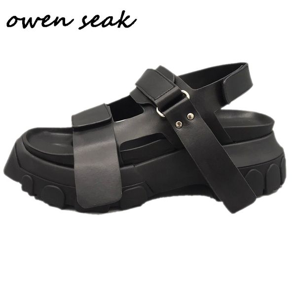 

sandals owen seak women black casual rome shoes gladiator height increasing mules slippers slides summer
