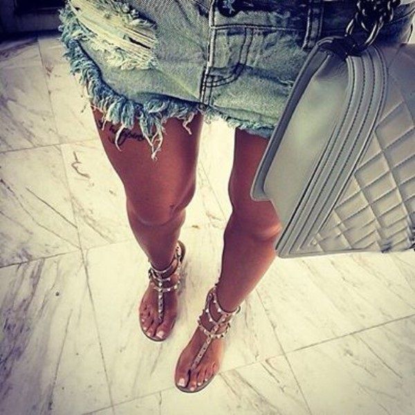 

zapatos mujer color rivets spiked gladiator flat sandals stones studded flip sandal big size designer women's summer cs07, Black