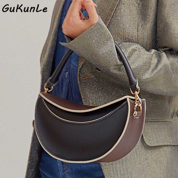 

half moon bag women leather handbags ladies wide strap crossbody bag shoulder bags for women 2020 sac a main