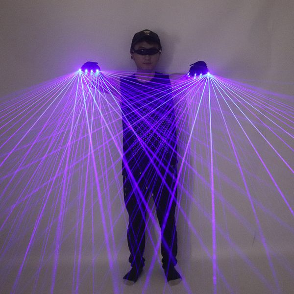 

2 in 1 new blue laser gloves,led laser beam gloves for disco nightclub led luminous laser show, Silver