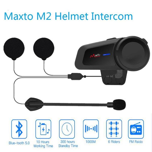 

maxto m2 group 6 всадники мотоциклов шлем интерком bluetooth гарнитуры переговорные каско интерком moto fm-радио 1000m водонепроницаемый