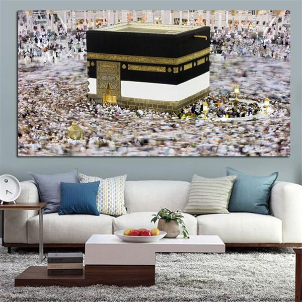 

mecca islamic people view muslim mosque landscape wall art pictures painting wall art for living room home decor (no frame
