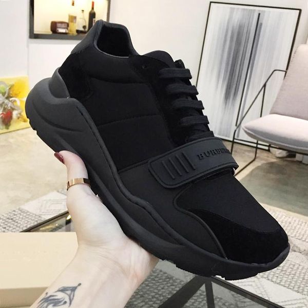 

new arrival vintage check cotton sneakers mens shoes scarpe da uomo di lusso sports lace -up fashion men shoes lightweight luxury shoes, Black