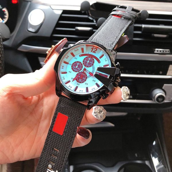 

men dz watches quartz movement watch full function work dial leather strap boutique fashion watch birthday gift watches