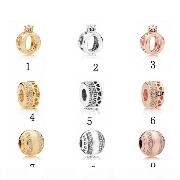 

new fit pandora s925 silver women charm pendant beads bracelet diy crown love beads for bracelet & necklace jewelry wholesale making, Black