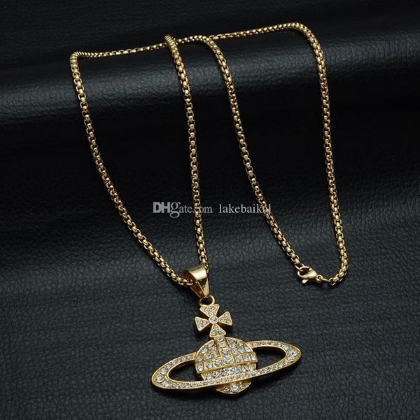 

women men rhinestone satellite pendant necklace hip hop style orb chain necklace for gift party jewelry, Silver