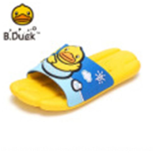 

b.duck little yellow duck children' children children' shoes children 2020 new boys' slippers anti-skid indoor one-line sli, Black;grey
