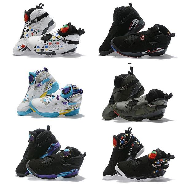 

reflective bugs bunny jumpman 8 viii 8s men retro outdoor shoes valentines day aqua south beach chrome 3peat playoff, Black