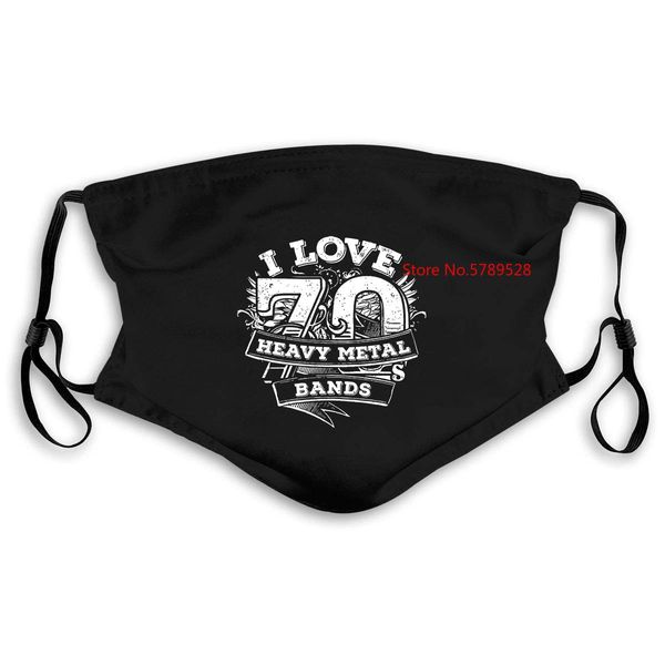 

i love heavy metal music retro vintage birthday funny print men lastest mask women kids pm25 otexe