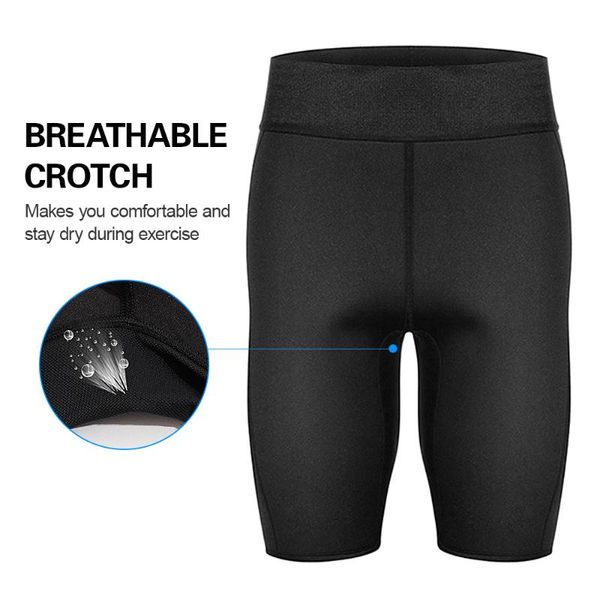 

men sauna shorts body shaper slimmer neoprene athletic yoga pants compression workout sweat shorts, White;black