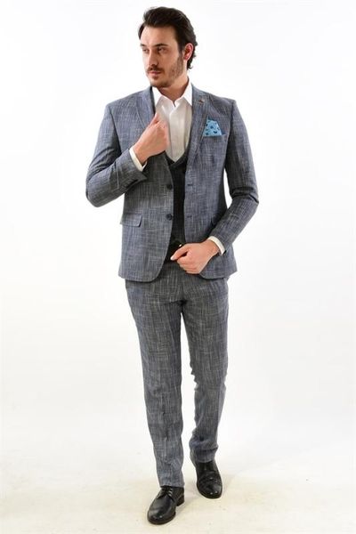 

male cool vest blue suit 02, White;black