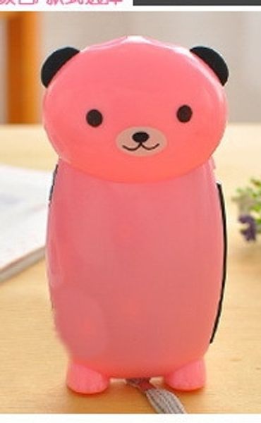 

cute cartoon mini bear hand-pressed flashlight battery-manual hand-pressed self-generating flashlight dual led lamp