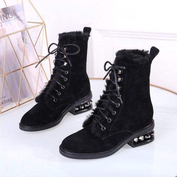 

2020i new spring and autumn leather single boots wild retro high heel boots, fashion trend martin boots female