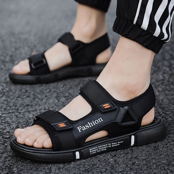 

outdoor fashion men sandals summer men shoes casual shoes breathable beach sandals sapatos masculinos plus size 35-46, Black