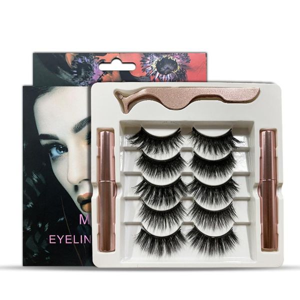 

5/10/pcs magnet eyelash magnetic liquid eyeliner&magnetic false eyelashes &tweezer set waterproof long lasting eyelash extension