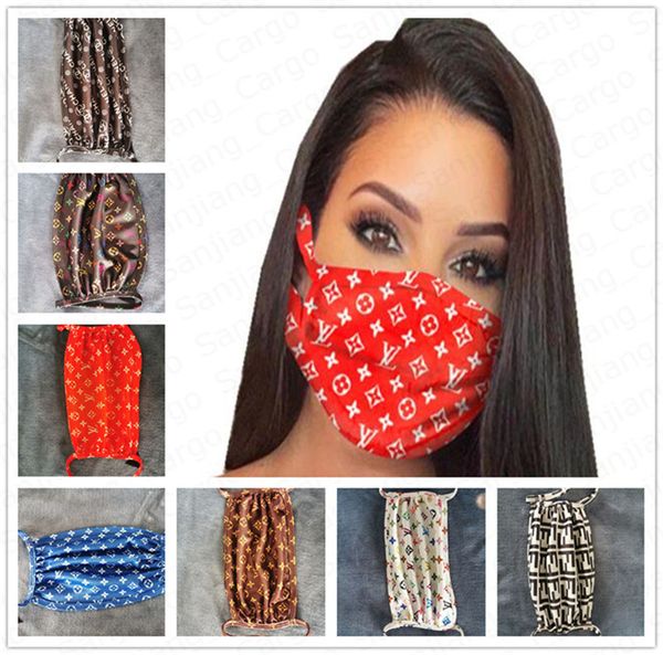 

luxury face mask fashion print designer mouth masks women outdoor cycling breathable mouth-muffle reusable washable masks cover e41102, Blue