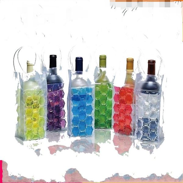 

wine cooler bags pvc beer milkice pack ice bag portable travel two sides colored glue bead hand carry 6 5mj d2