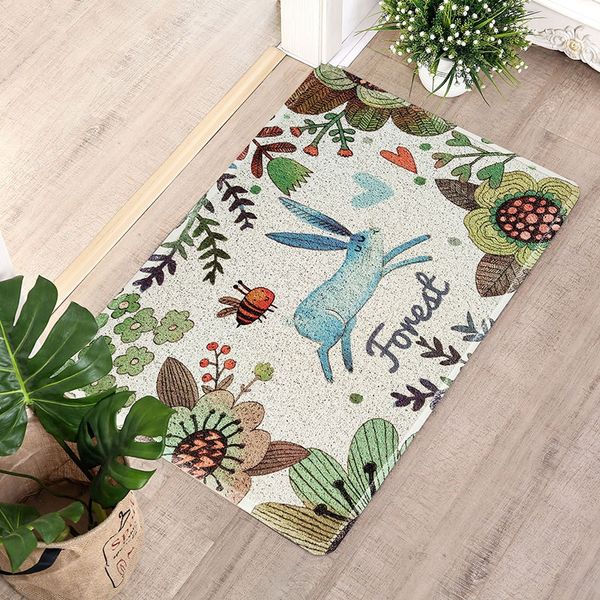 

oil oil painting carpet painting style cartoon door semi-circular silk ring mat door carpet washable foot mat