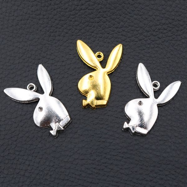 

10pcs pop metal rabbit ornament pendant rabbit gentleman charm cute animal charm diy handmade jewelry gift friend