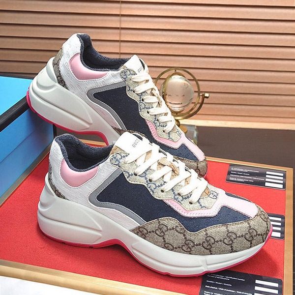 

mens shoes luxury sports designer outdoor breathable fashion platform stylish mens rhyton sneaker 2020 casual shoes men zapatos de hombre, Black