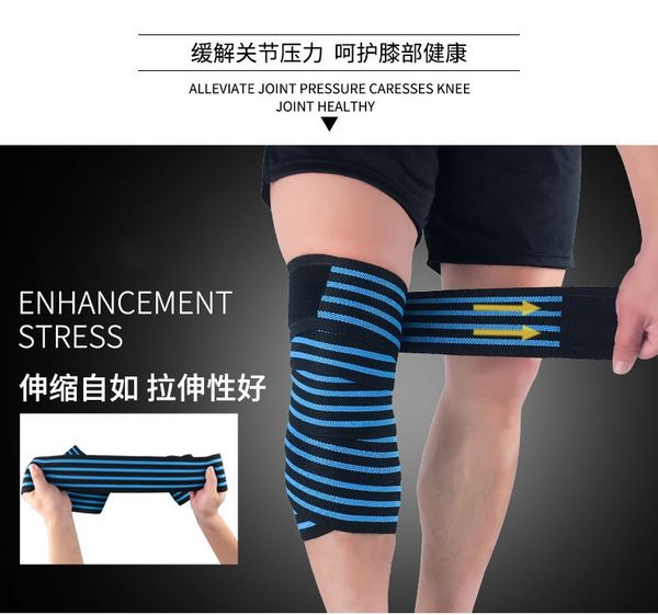 

kswev color sports sportsbasketball outdoor sportsbandage compression kneepad running squat basketball fitness winding bandage outdoor sport, Black;gray