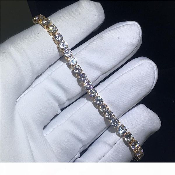 

мода теннисного браслета 5a кубический цирконий желтое золото заполненного обручальные свадебные браслеты для женщин свадебных accessaries, Black