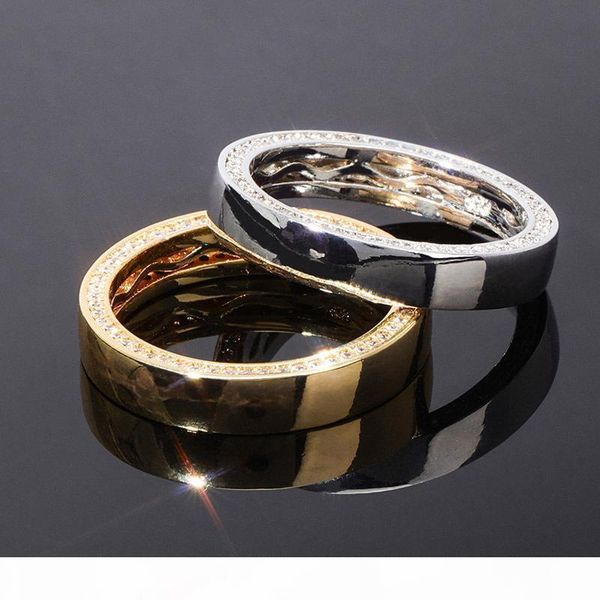 

e s925 sterling silver round finger rings for men women cz stone bling iced out couple ring male hip hop rapper jewelry