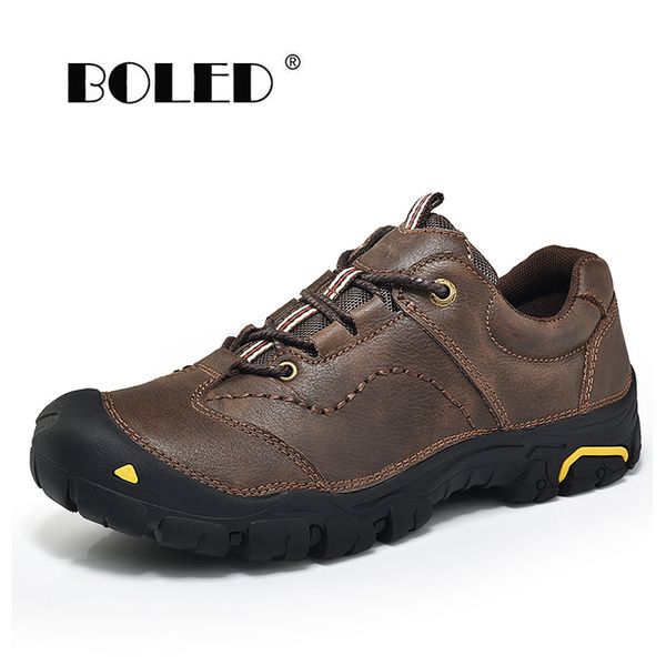 

natural leather shoe men comfortable outdoor casual shoes lace-up spring/ autumn beathable men shoes sneakers, Black