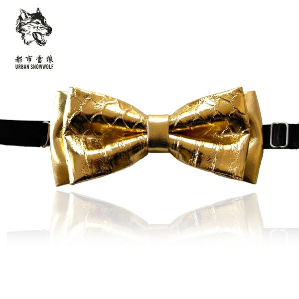 

new man's fashion male casual serpentine leather collar bow tie wedding gold silver korean wedding groom, Blue;purple