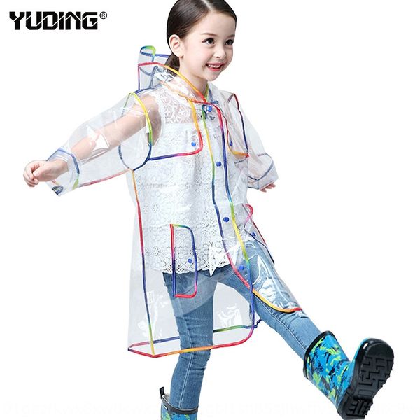 

xa0wf children's environmentally friendly raincoat for children's transparent thickened eva rai transparent thickened eva raincoat, Black