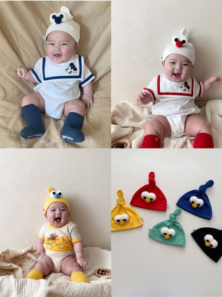 

baby cute fur ball hat 2020 korean new big eyes pullover candy pullover candy color children's hat, Yellow