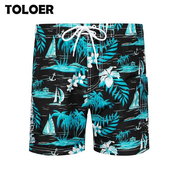 

2020 brand beach shorts men swim trunks shorts men's swimwear leaves printed quick dry board surfing maldives beach pants, White;black