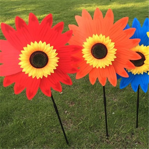 Neue bunte Dreirad-Regenbogen-Blumen-Windspiel, Gartendekoration, Windmühle, Garten, Hof, Außendekoration, yq02070