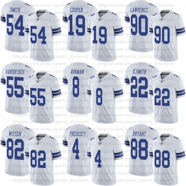 

2020 new fans american football uniforms cowboys 54smith 22esmith custom series breathable quick-drying casual sports t-shirt, Black;gray
