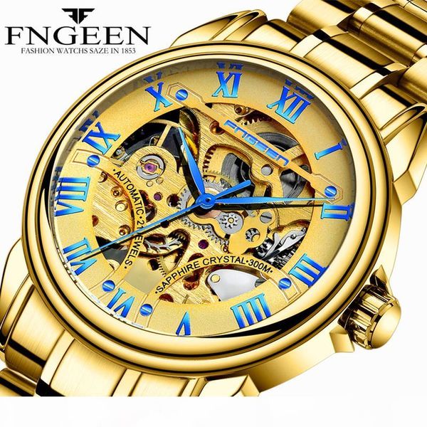 

gold watches for men brand waterproof steel mechanical wristwatches tourbillon skeleton hodinky male clock saat, Slivery;brown