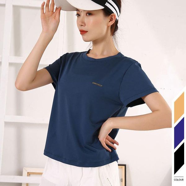 

new sports casual short-sleeved round-necked t-shirt women running fitness yoga jacket workout fitness wear yoga gym clothes jm20072804, White;red