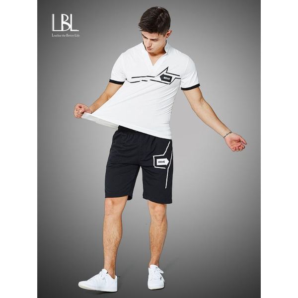 

casual sweat suits men summer sets active tracksuits stand collar s vetement homme streetwar tees & shorts fashion men set, Gray