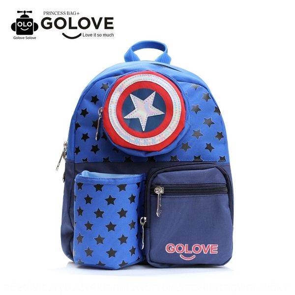 

children's kindergarten large medium and small class school backpack schoolbag captain america shield backpack snack bag