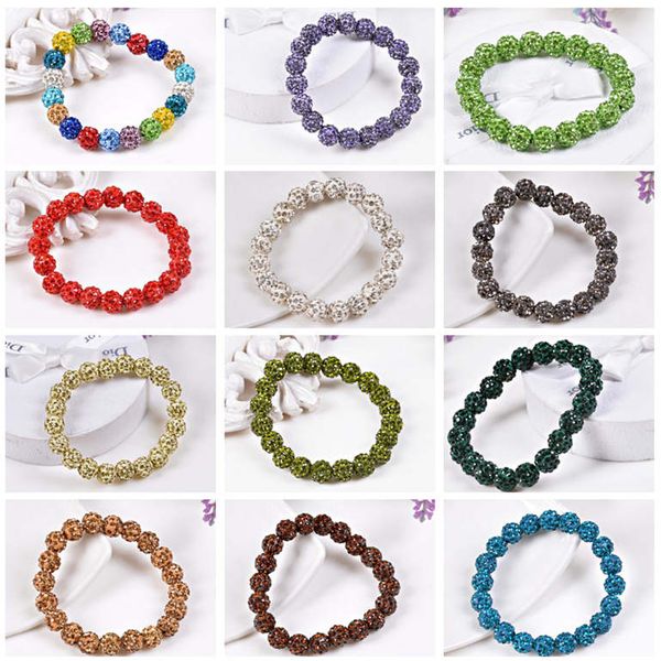 

dhl epacket fashion 20 crystal diamond ball bracelet beaded shambhala diy handmade jewelry djfb292 beaded strands jewelry bracelets, Black
