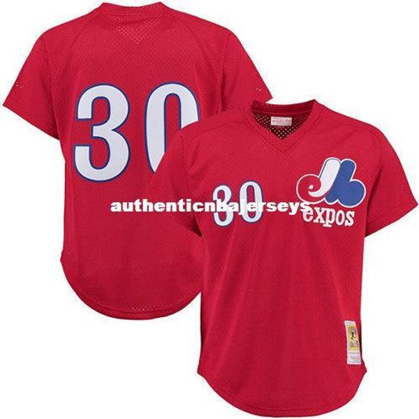 

mitchell & ness montreal #30 1989 tim raines red batting practice jersey throwbacks mens stitched baseball jerseys, Gray